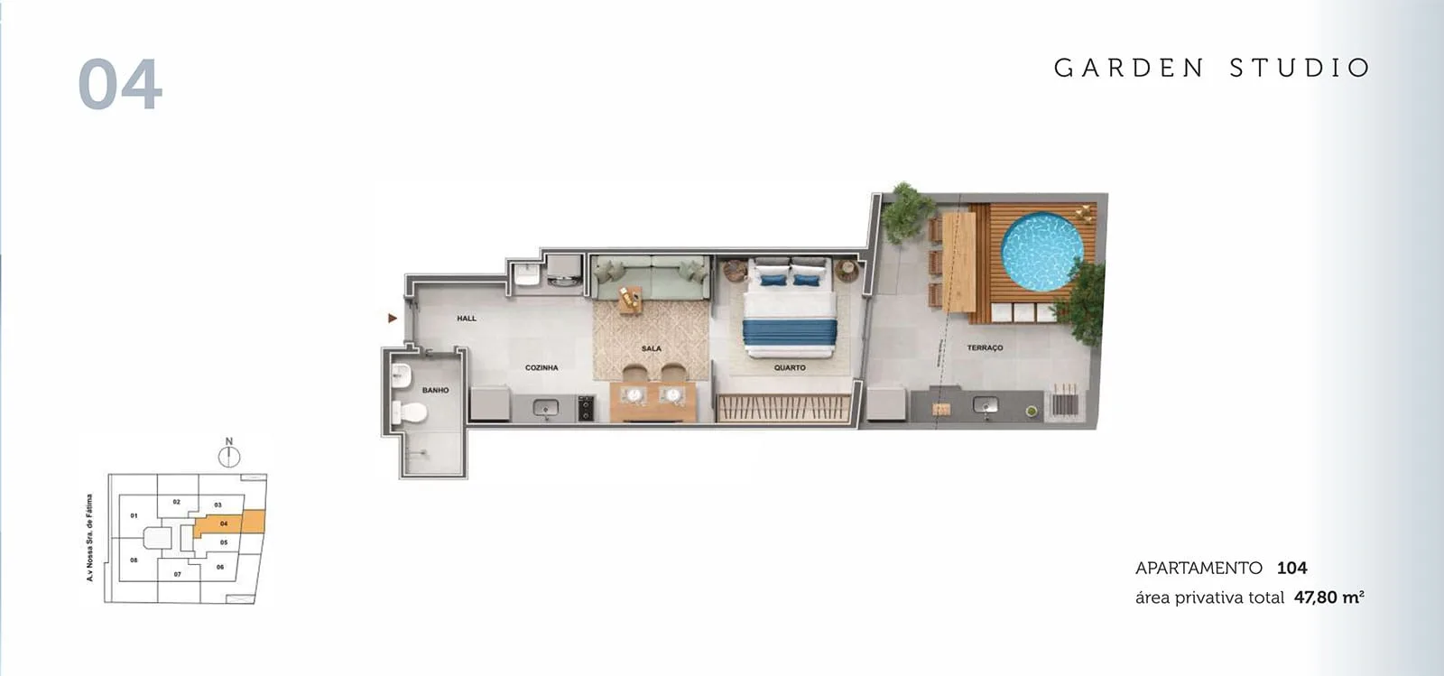 Planta 11: Cores de Fátima, apartamento de alto padrão no Centro, Rio de Janeiro