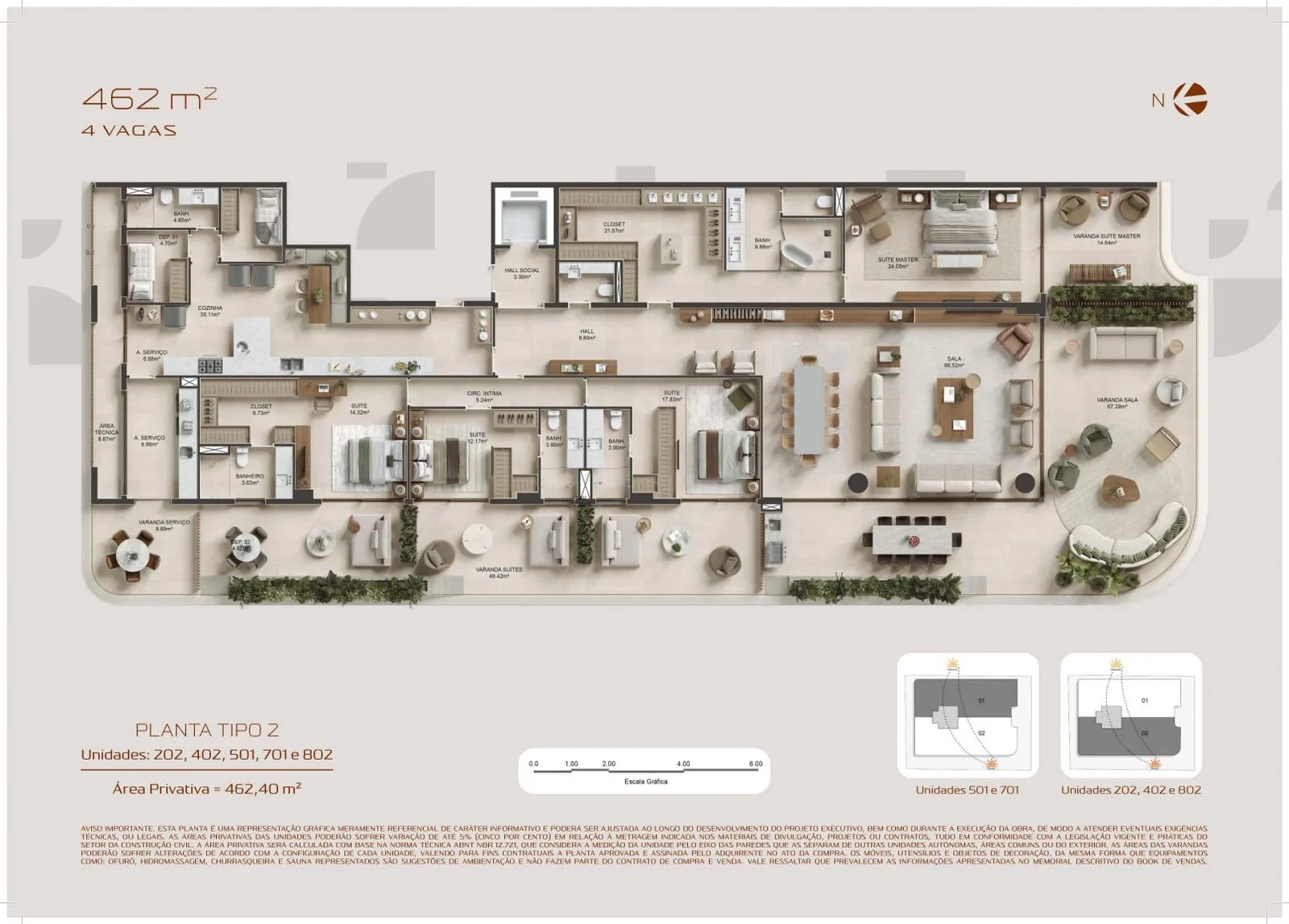 Planta 5: Atto Pininfarina Barra, apartamento de alto padrão na Barra da Tijuca, Rio de Janeiro