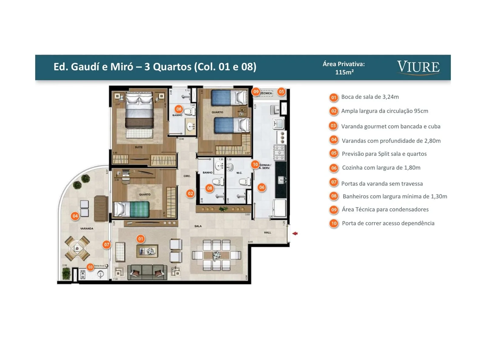 Planta 5: Viure Ilha Pura, apartamento de alto padrão na Barra da Tijuca, Rio de Janeiro
