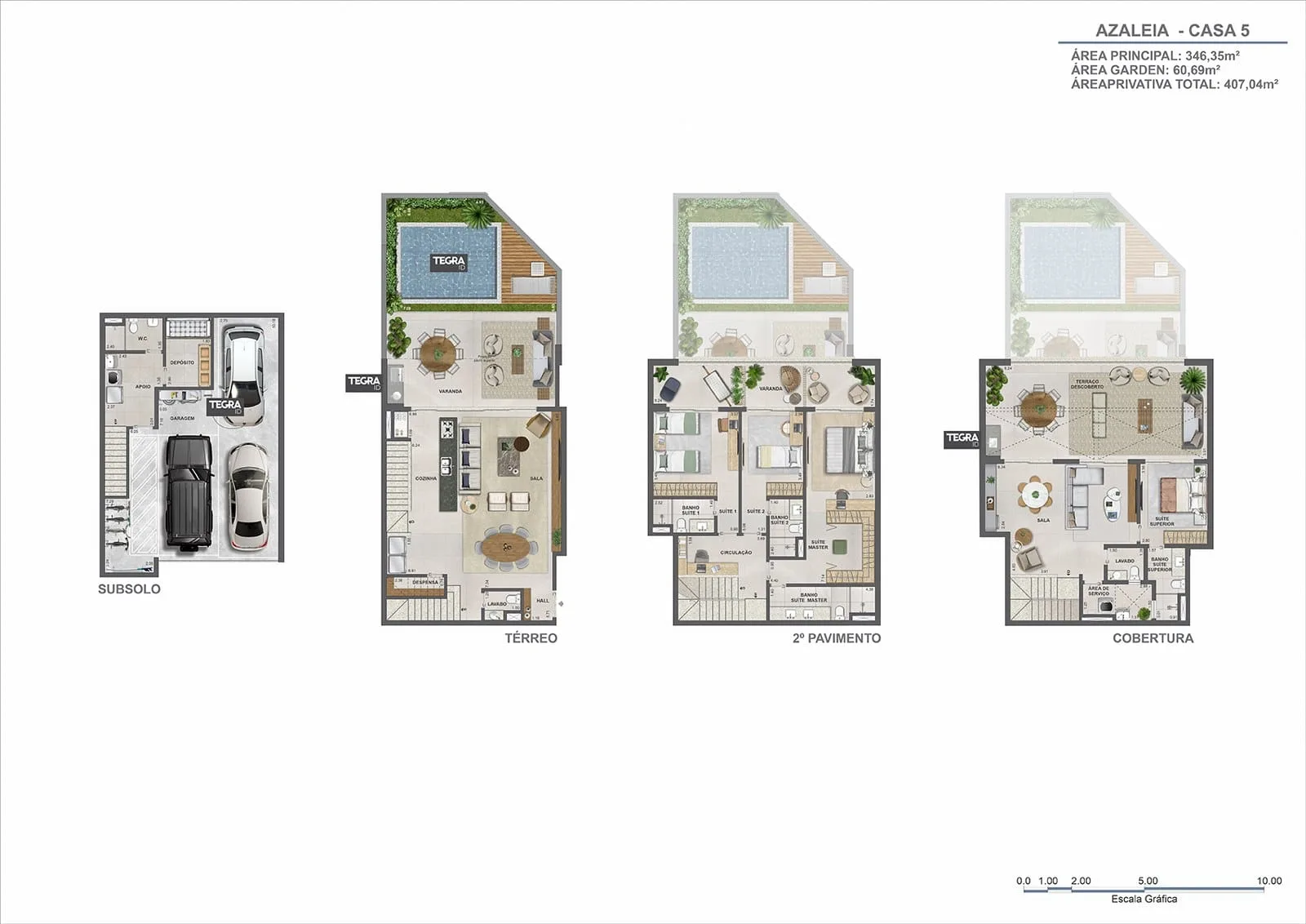 Planta 6: Claris Casa e Clube, casa de alto padrão na Barra da Tijuca, Rio de Janeiro