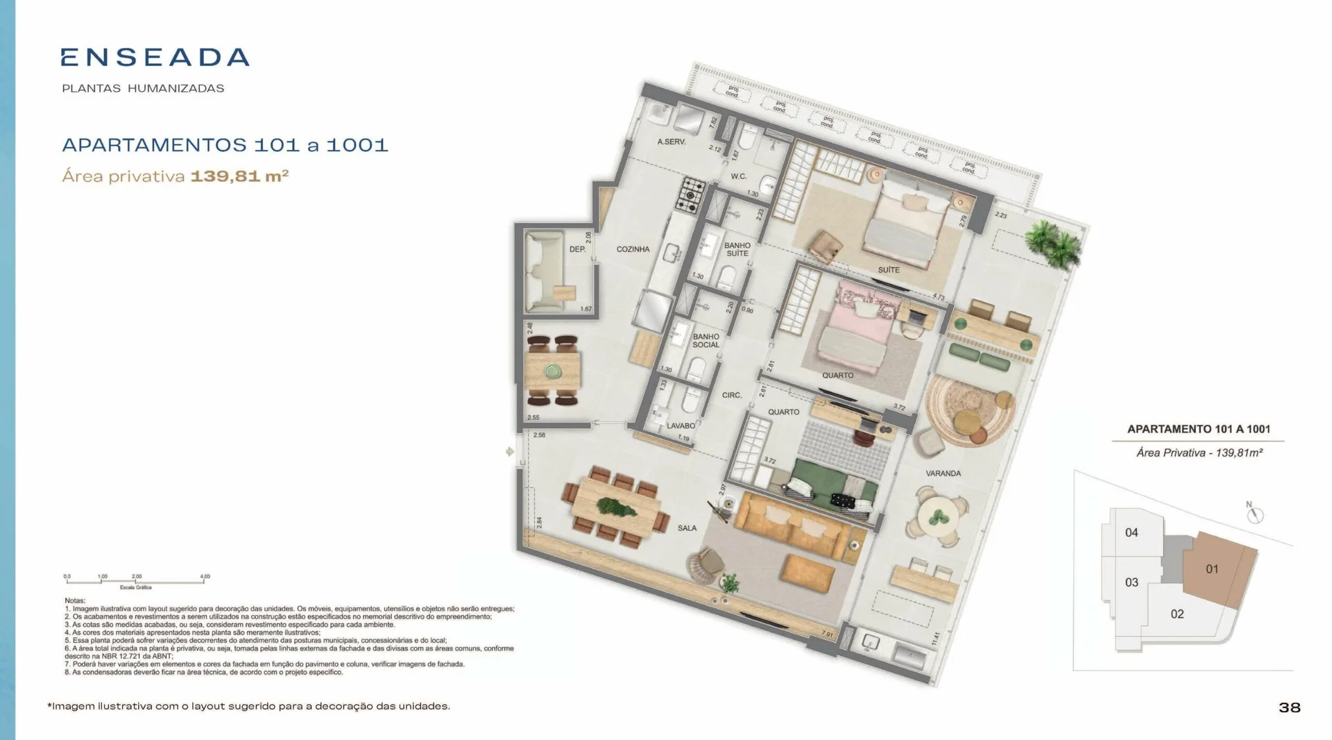 Planta 1: Enseada Botafogo Residencial, apartamento de alto padrão em Botafogo, Rio de Janeiro