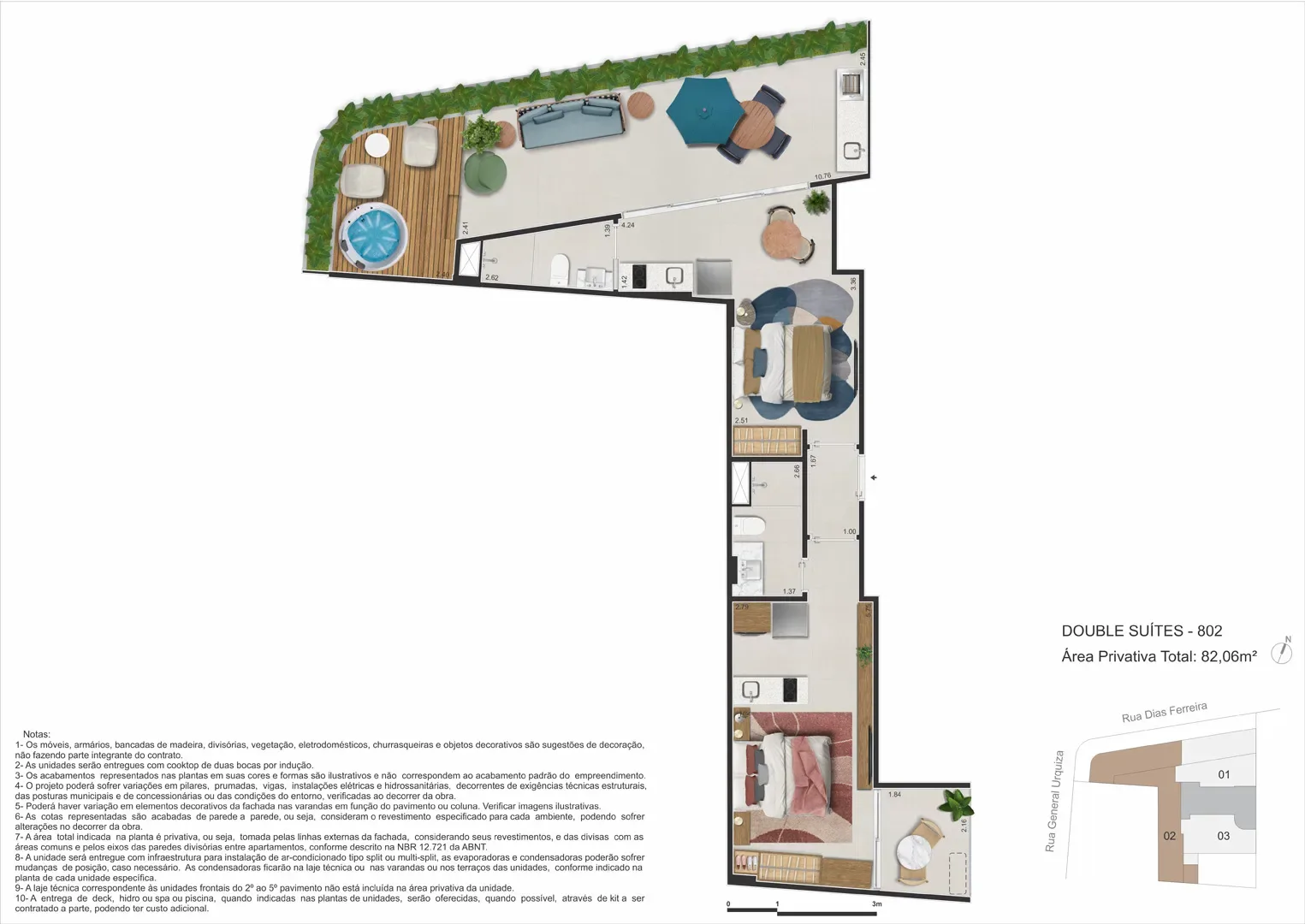 Planta 23: Dias Ferreira Leblon Studios, studio de alto padrão no Leblon, Rio de Janeiro