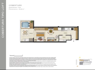 Planta 4: Guima Botafogo, studio de alto padrão em Botafogo, Rio de Janeiro