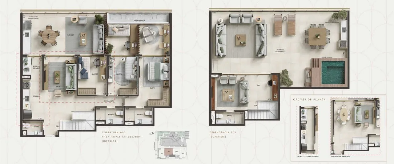 Planta 15: Oba Urca, apartamento de alto padrão na Urca, Rio de Janeiro