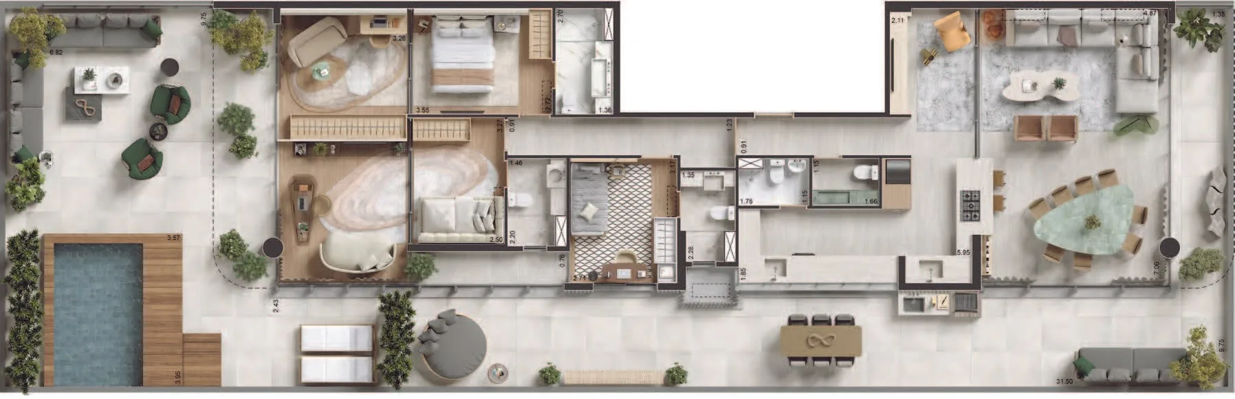 Planta 3: Vista Ipanema, apartamento de alto padrão em Ipanema, Rio de Janeiro
