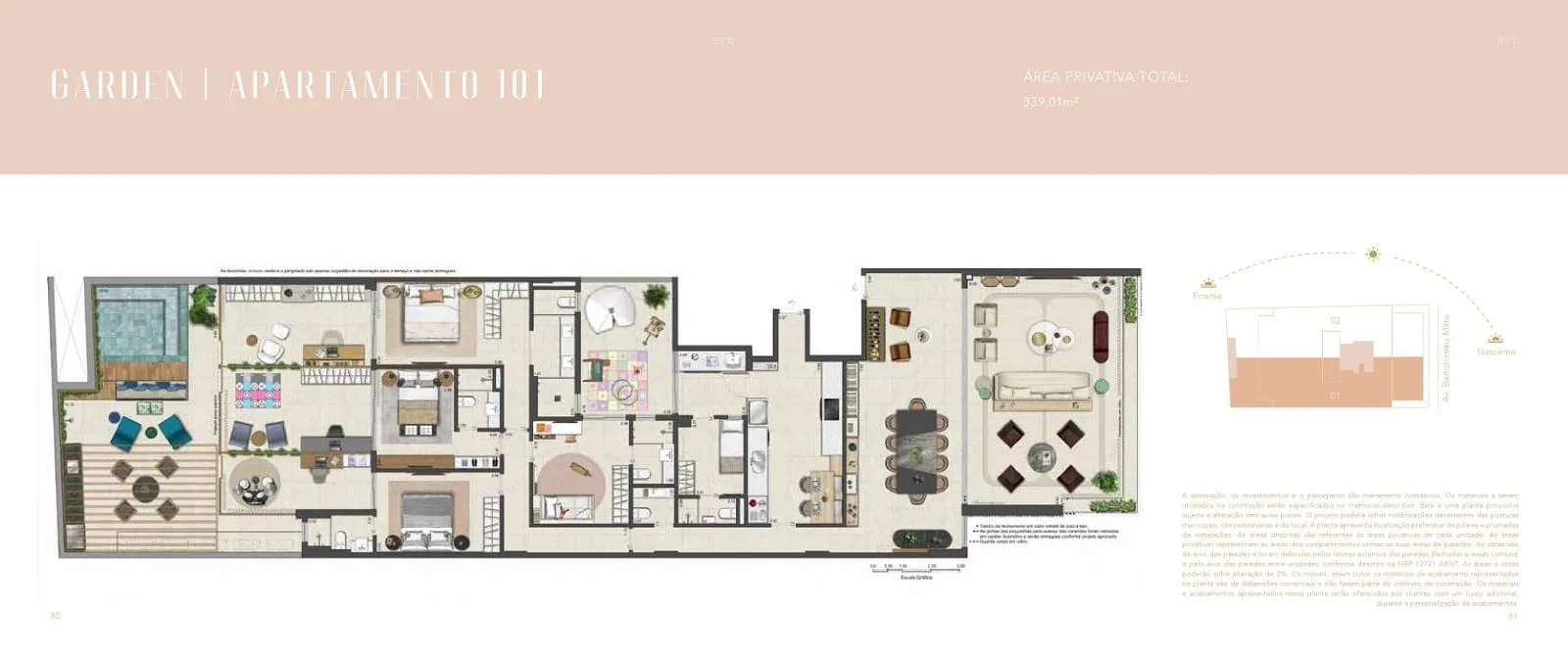 Planta 4: Areia Leblon, apartamento de alto padrão no Leblon, Rio de Janeiro