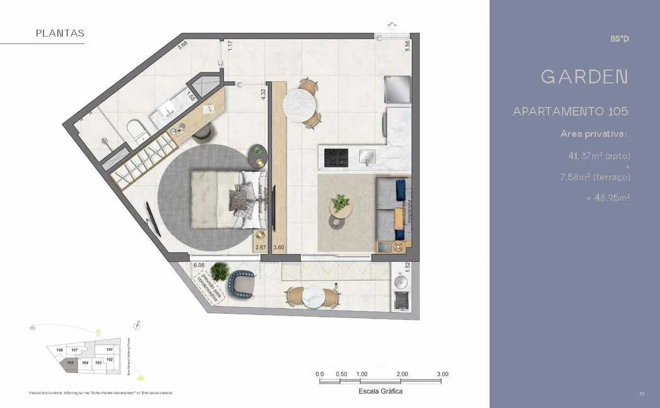 Planta 6: Villa Mozak, apartamento de alto padrão no Leblon, Rio de Janeiro