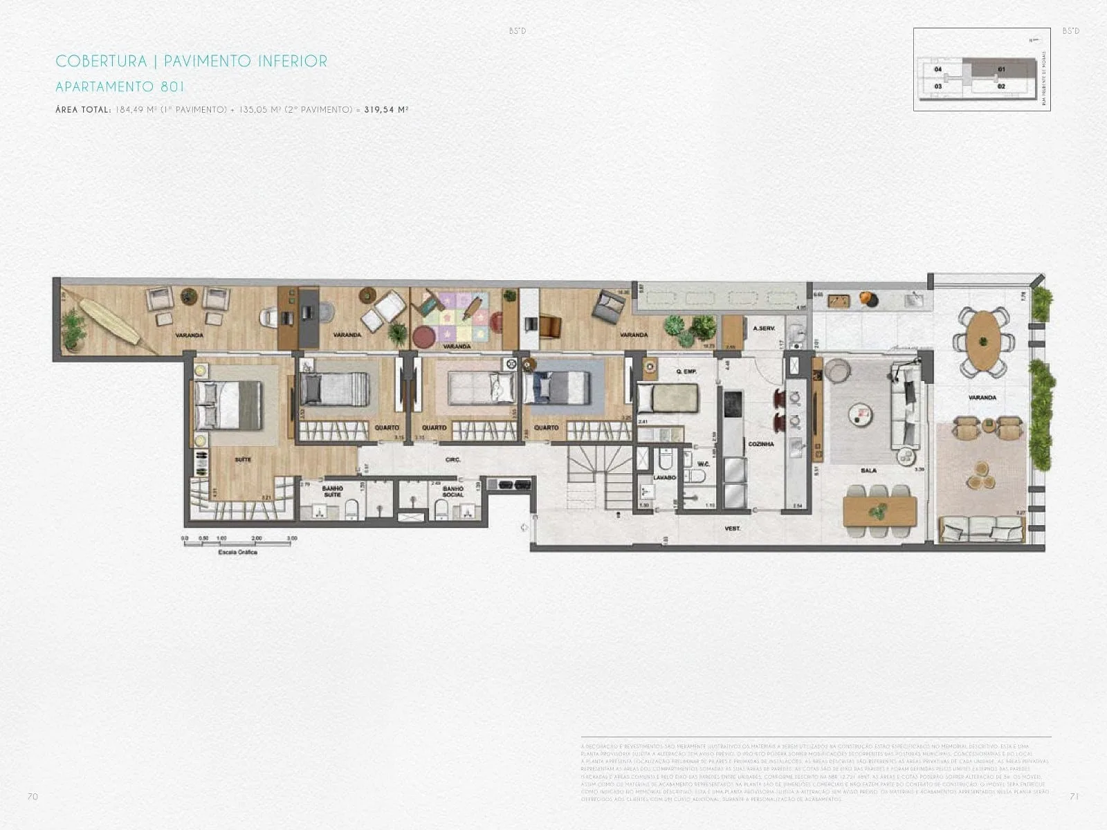 Planta 9: Nove Ipanema Mozak, apartamento de alto padrão em Ipanema, Rio de Janeiro
