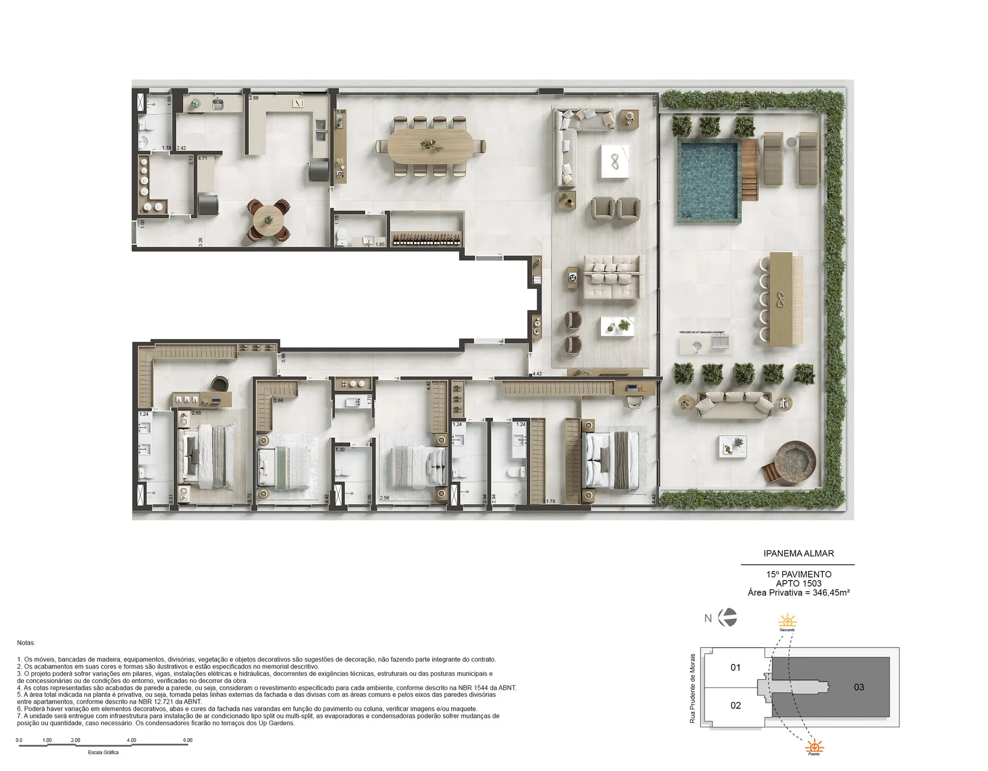 Planta 4: Ipanema Almar, apartamento de alto padrão em Ipanema, Rio de Janeiro