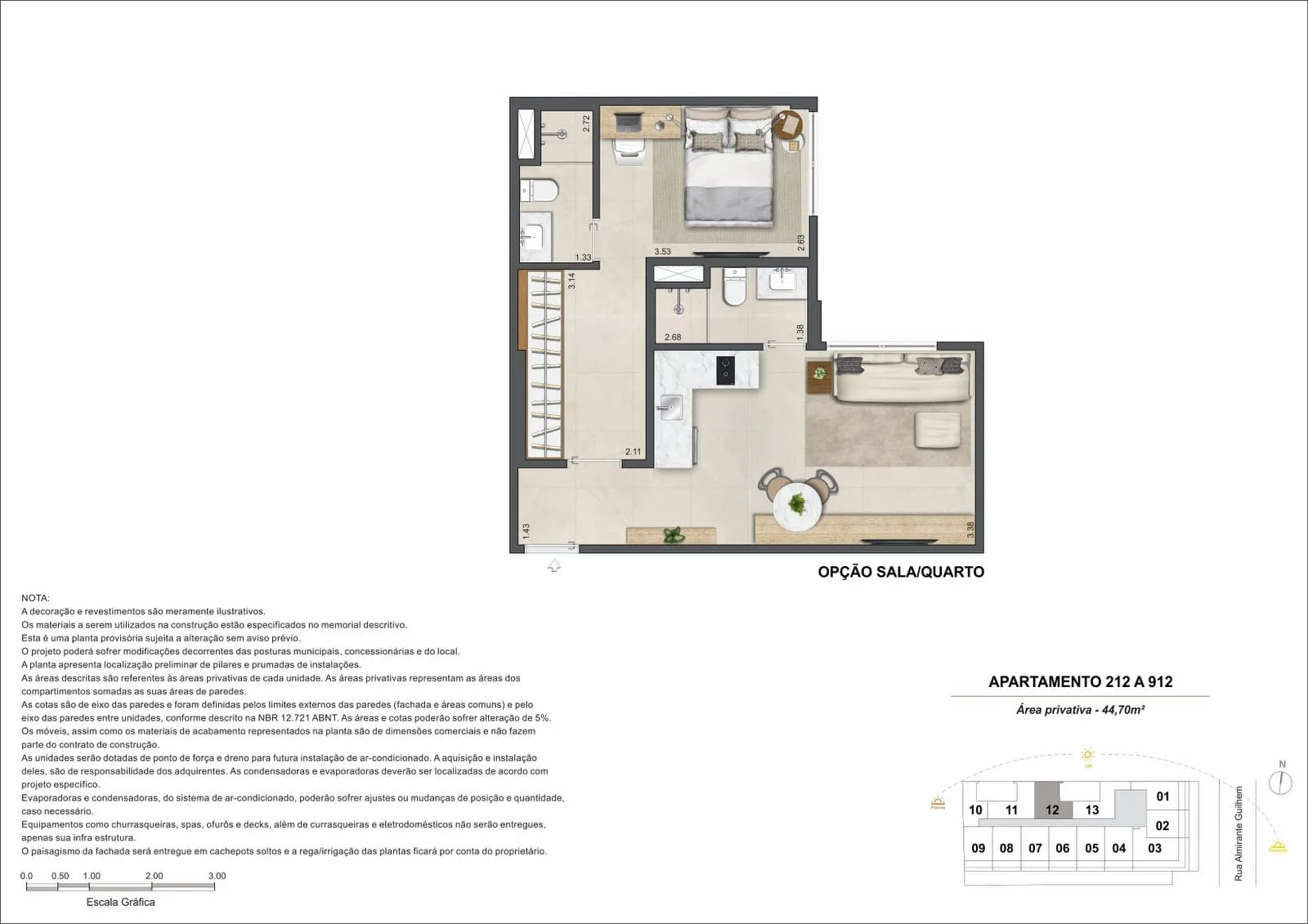 Planta 5: Guilhem Mozak, apartamento de alto padrão no Leblon, Rio de Janeiro