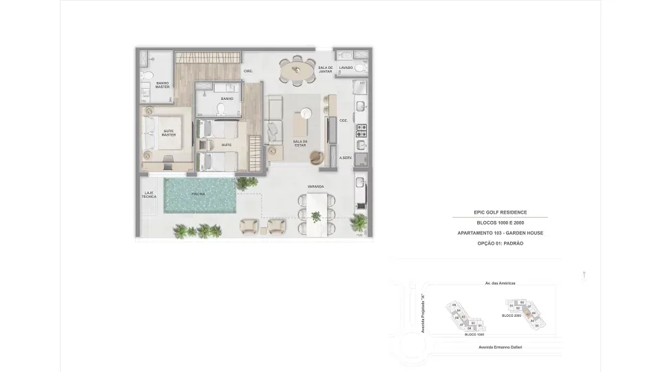 Planta 4: Epic Golf Residence, apartamento de alto padrão na Barra da Tijuca, Rio de Janeiro