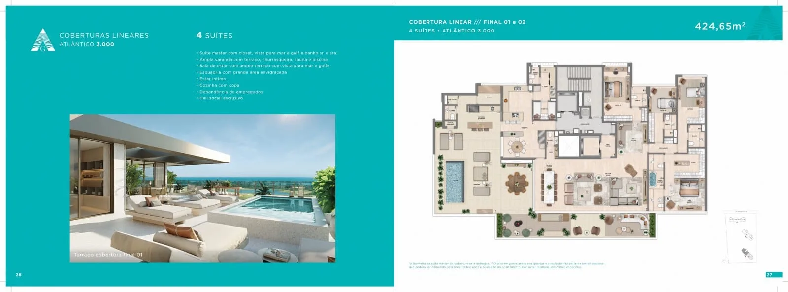 Planta 8: Atlântico Golf Residence, apartamento de alto padrão na Barra da Tijuca, Rio de Janeiro