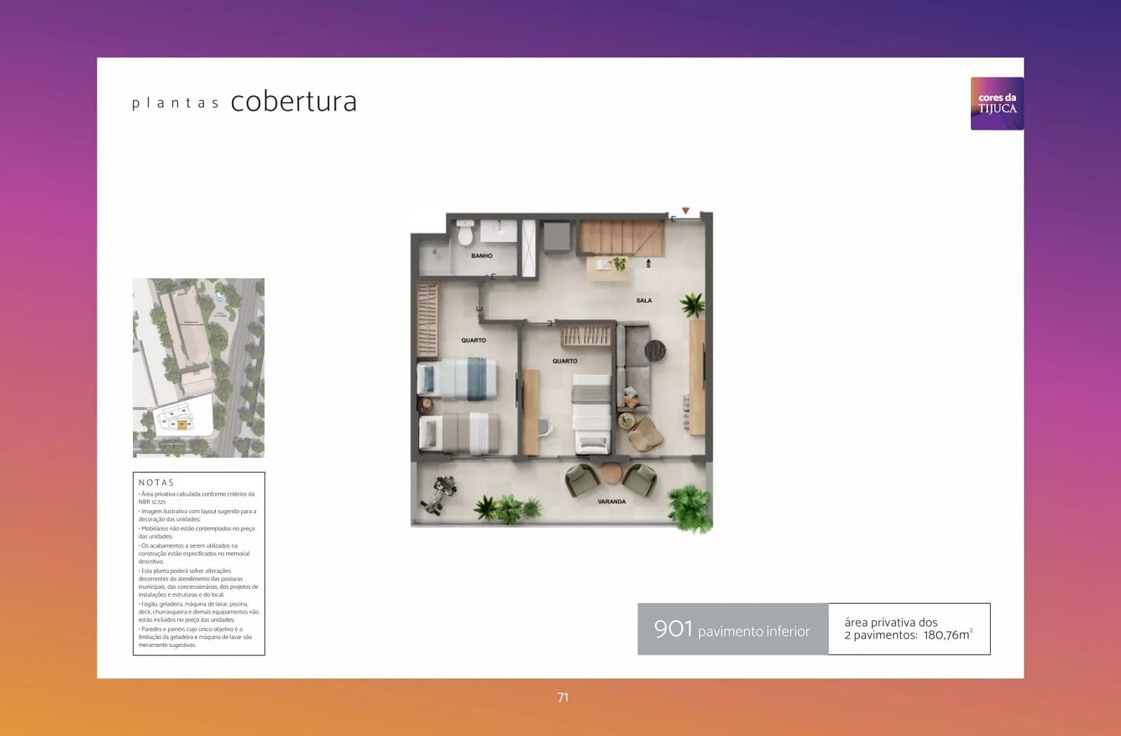 Planta 31: Cores da Tijuca, studio de alto padrão na Tijuca, Rio de Janeiro