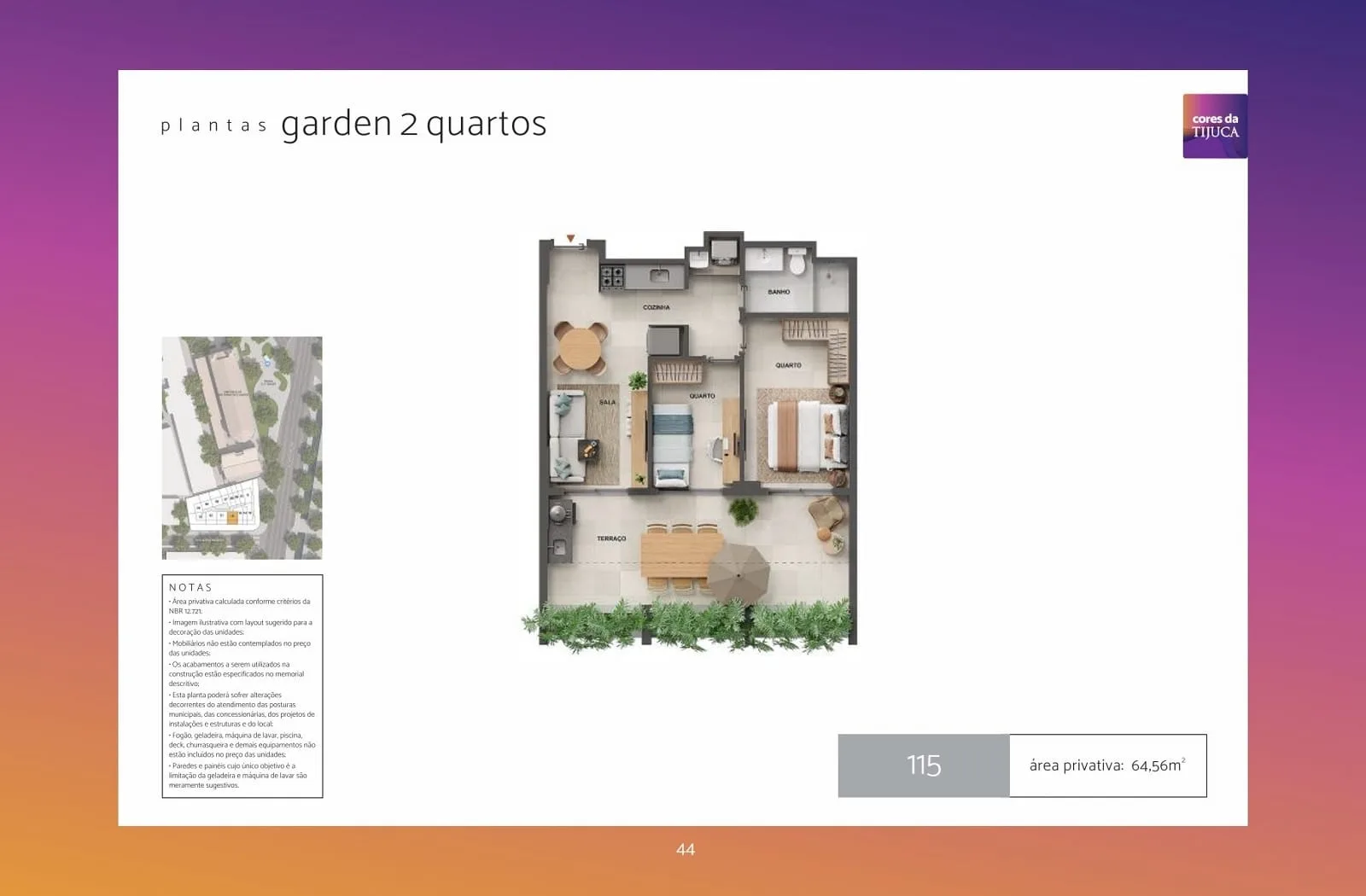 Planta 12: Cores da Tijuca, studio de alto padrão na Tijuca, Rio de Janeiro