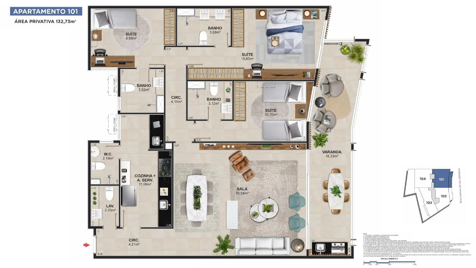 Planta 12: Ares Lagoa, apartamento de alto padrão na Lagoa, Rio de Janeiro