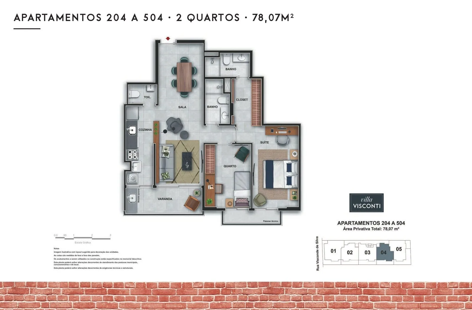 Planta 4: Villa Visconti Botafogo, apartamento de alto padrão em Botafogo, Rio de Janeiro