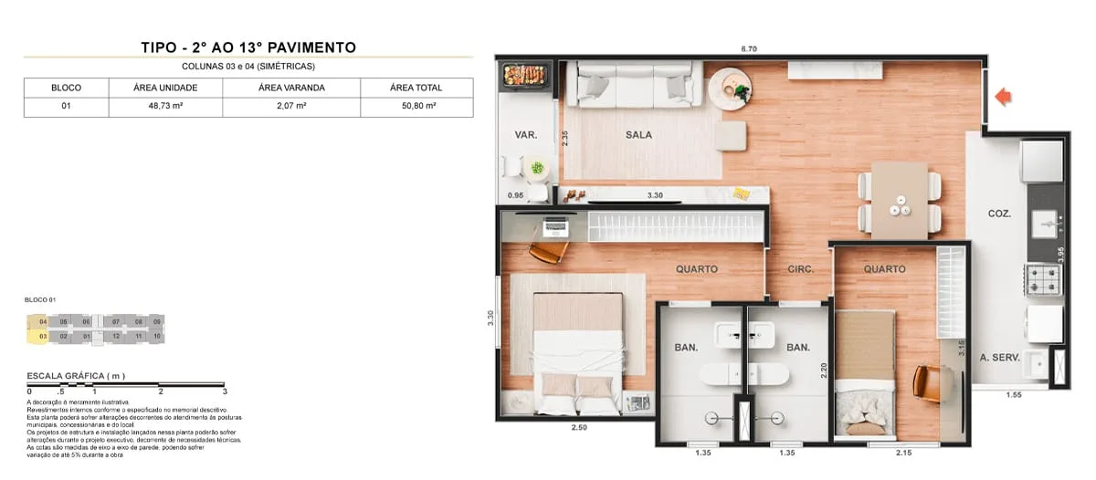 Planta 18: Vitale Sky Clube Residencial, apartamento de alto padrão em Outro, Rio de Janeiro