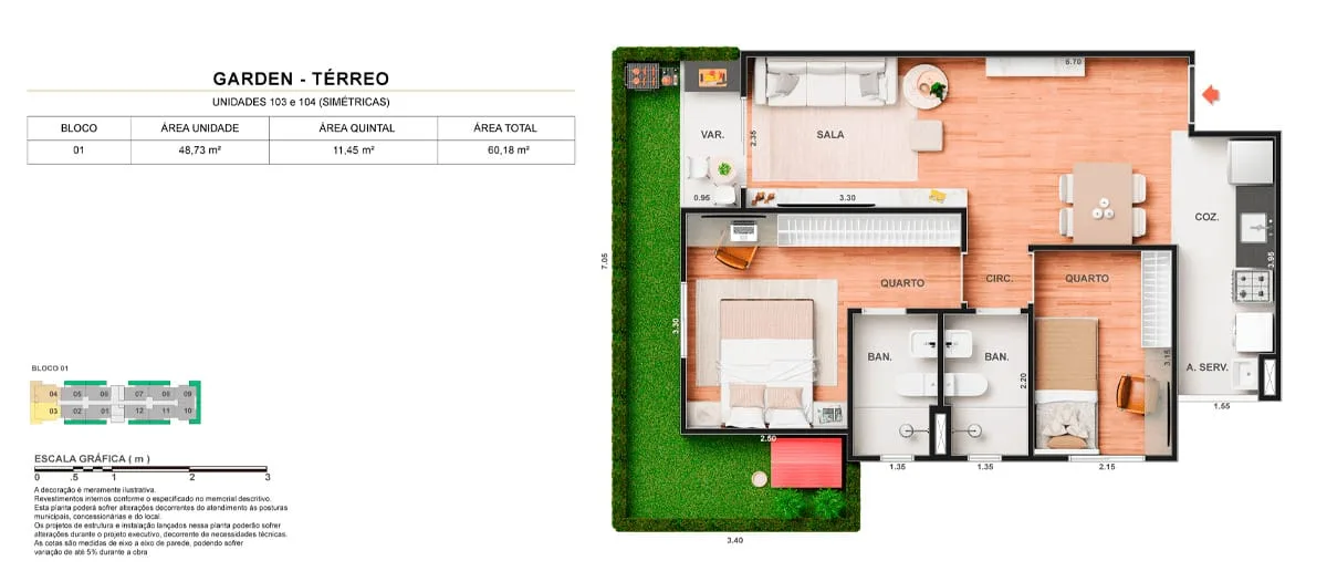 Planta 13: Vitale Sky Clube Residencial, apartamento de alto padrão em Outro, Rio de Janeiro