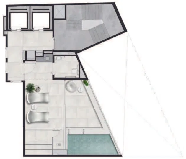 Planta 1: OUI Ipanema Studios, studio de alto padrão em Ipanema, Rio de Janeiro