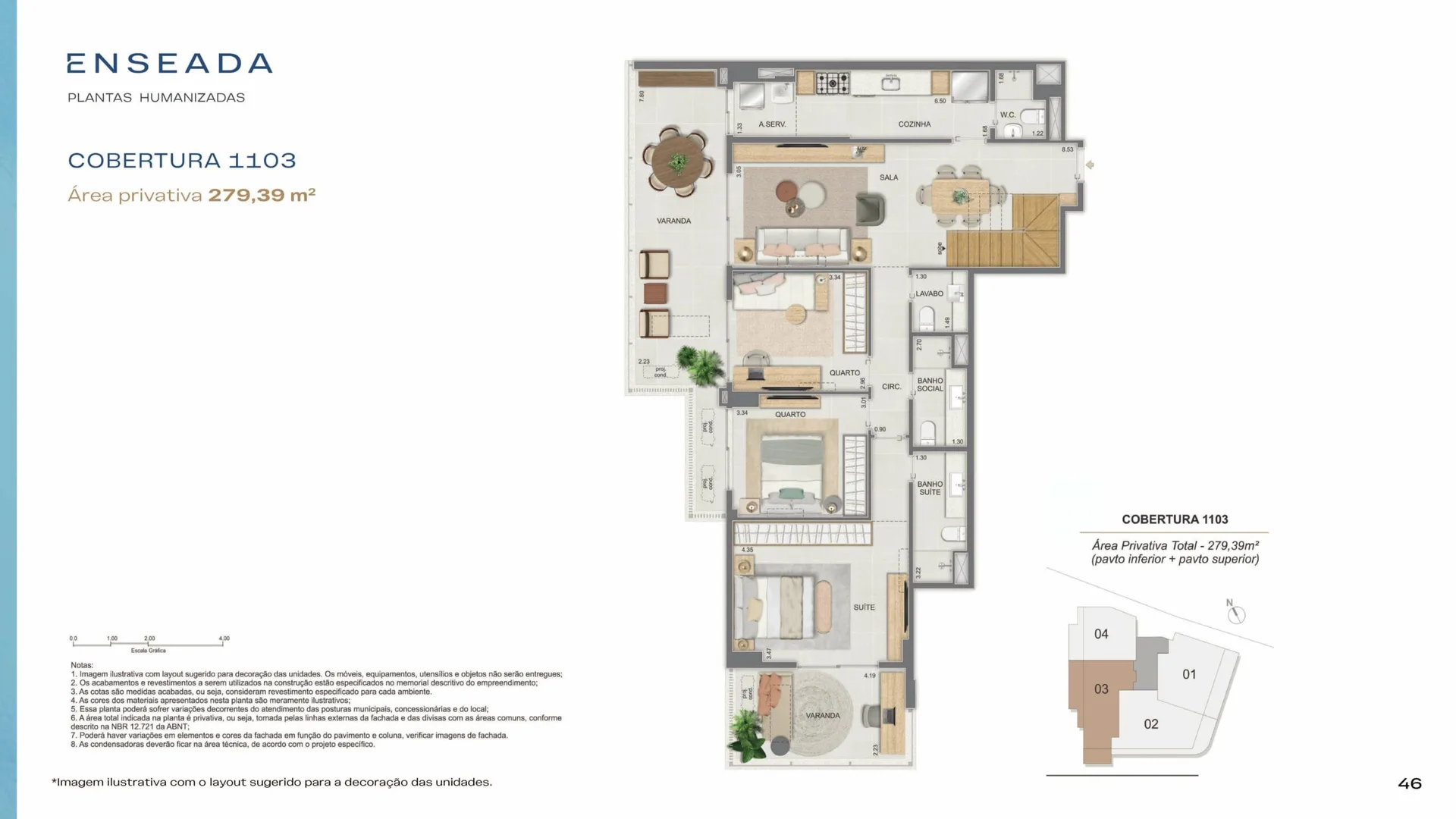 Planta 8: Enseada Botafogo Residencial, apartamento de alto padrão em Botafogo, Rio de Janeiro