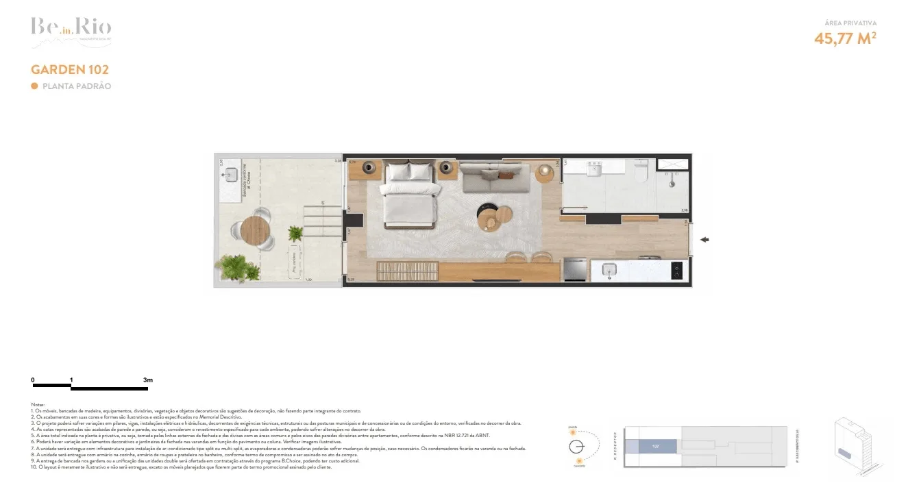 Planta 2: Ben in Rio Nascimento Silva 387, studio de alto padrão em Ipanema, Rio de Janeiro