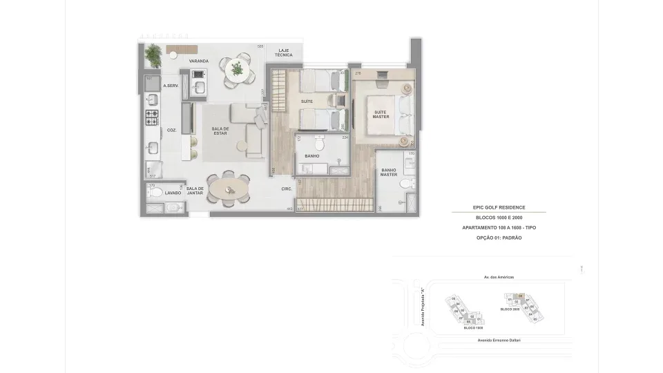Planta 14: Epic Golf Residence, apartamento de alto padrão na Barra da Tijuca, Rio de Janeiro