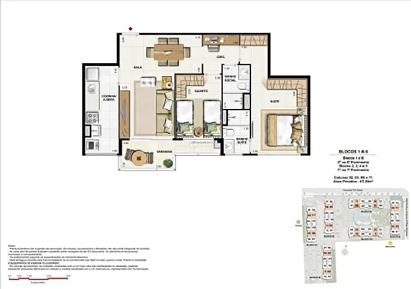Planta 1: RG Personal Residence, apartamento de alto padrão no Recreio dos Bandeirantes, Rio de Janeiro