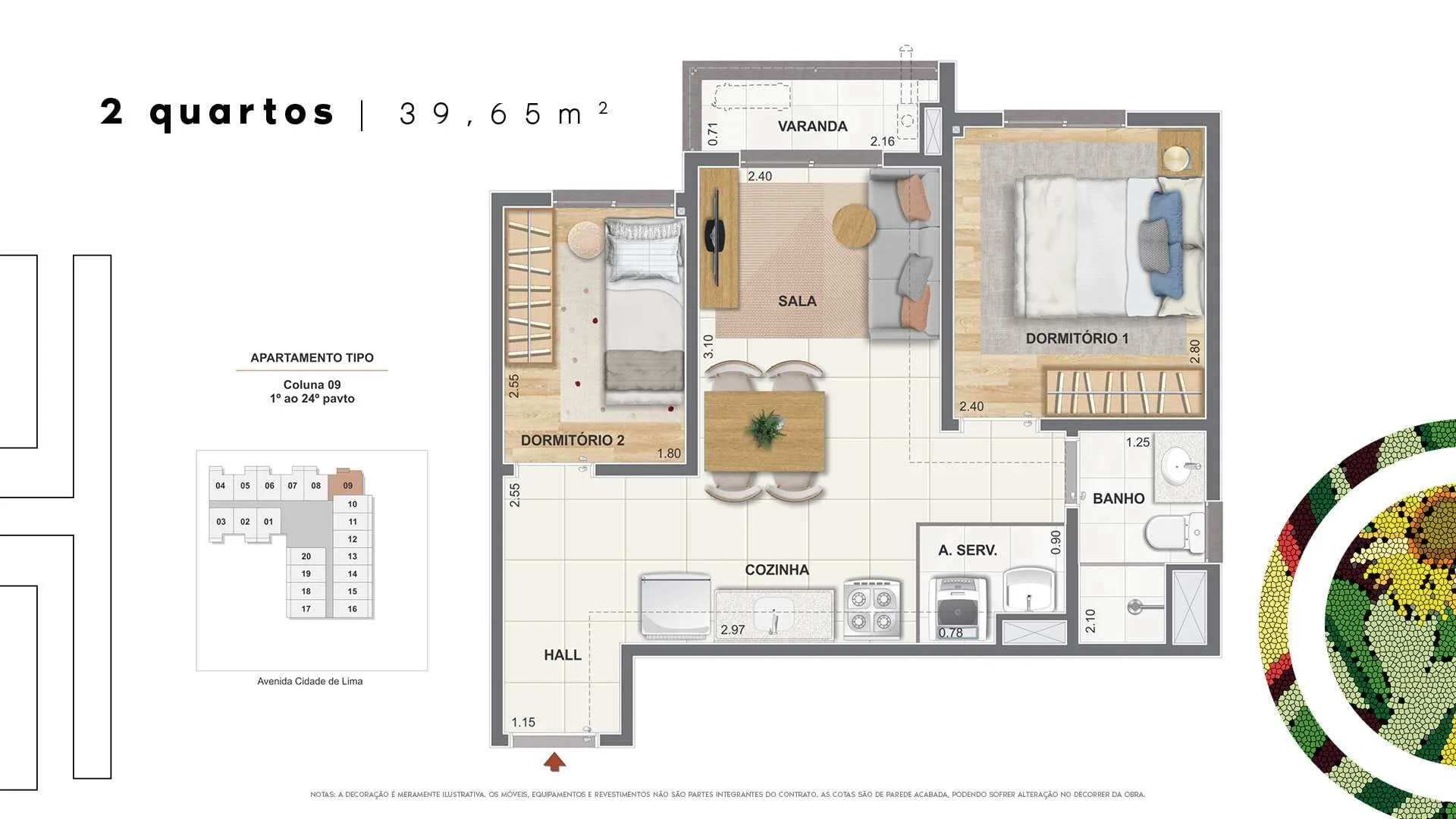 Planta 3: Ciata Residencial, studio de alto padrão no Centro, Rio de Janeiro