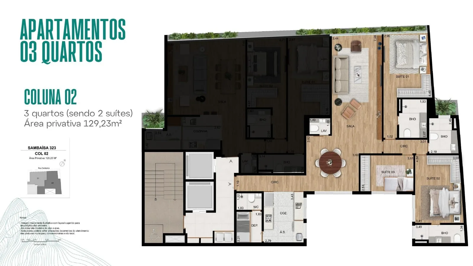 Planta 4: Sambaiba 323 Leblon, apartamento de alto padrão no Leblon, Rio de Janeiro