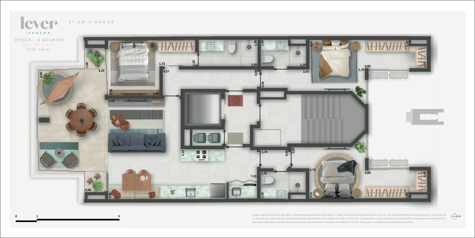 Planta 11: Lever Ipanema, apartamento de alto padrão em Ipanema, Rio de Janeiro