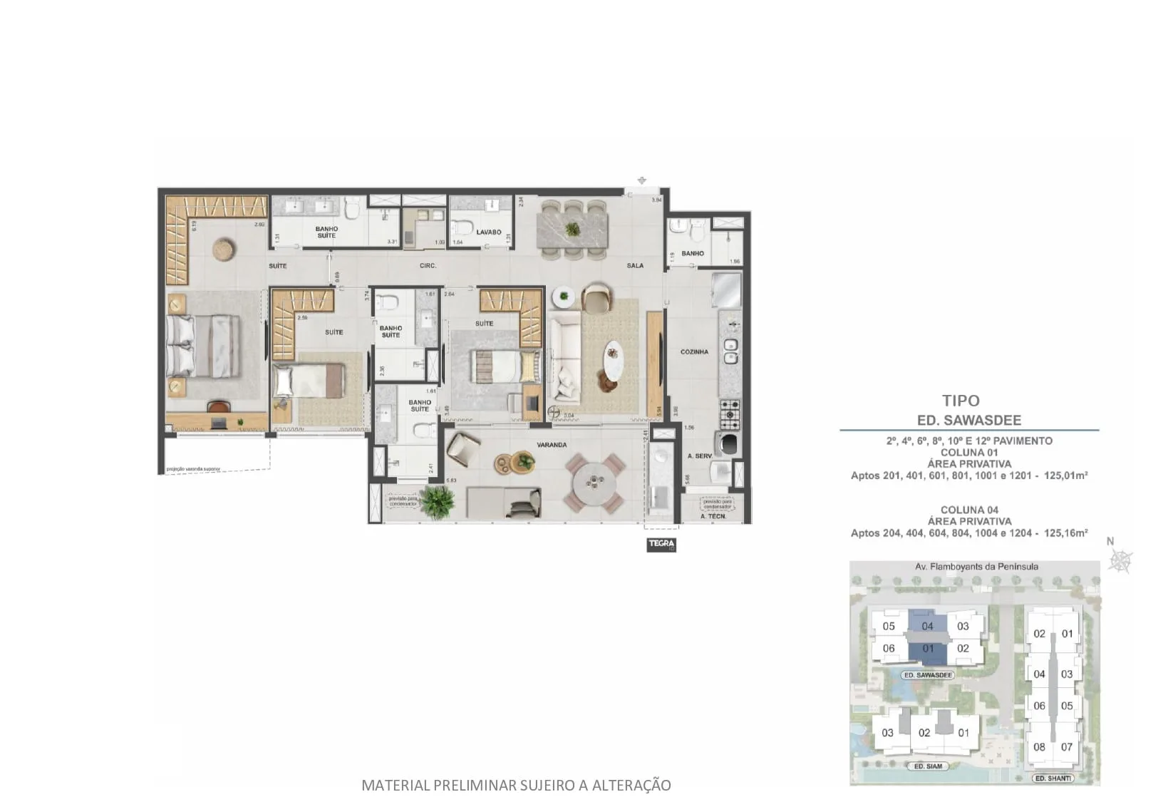 Planta 6: Península Collection, apartamento de alto padrão na Barra da Tijuca, Rio de Janeiro