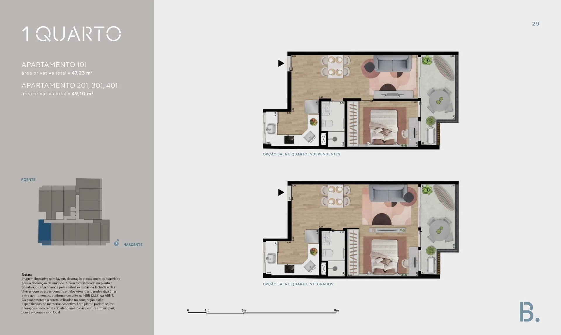 Planta 1: B.Lar Laranjeiras, apartamento de alto padrão em Laranjeiras, Rio de Janeiro