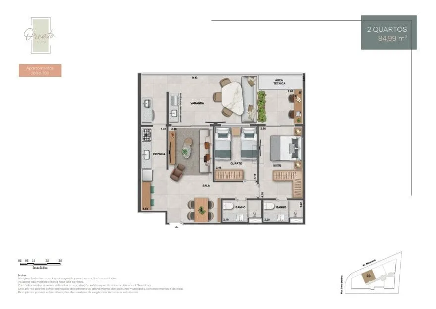 Planta 9: Ornato Tijuca, apartamento de alto padrão na Tijuca, Rio de Janeiro