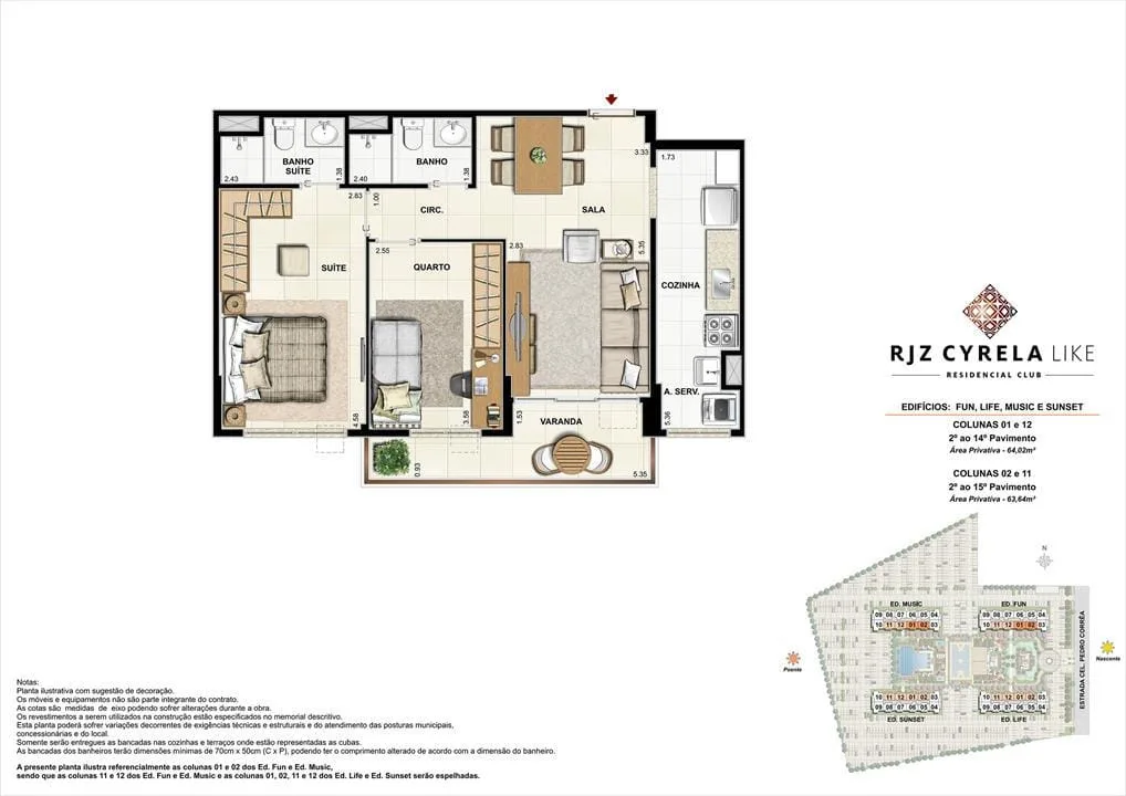 Planta 5: RJZ Cyrela Like, apartamento de alto padrão na Barra da Tijuca, Rio de Janeiro