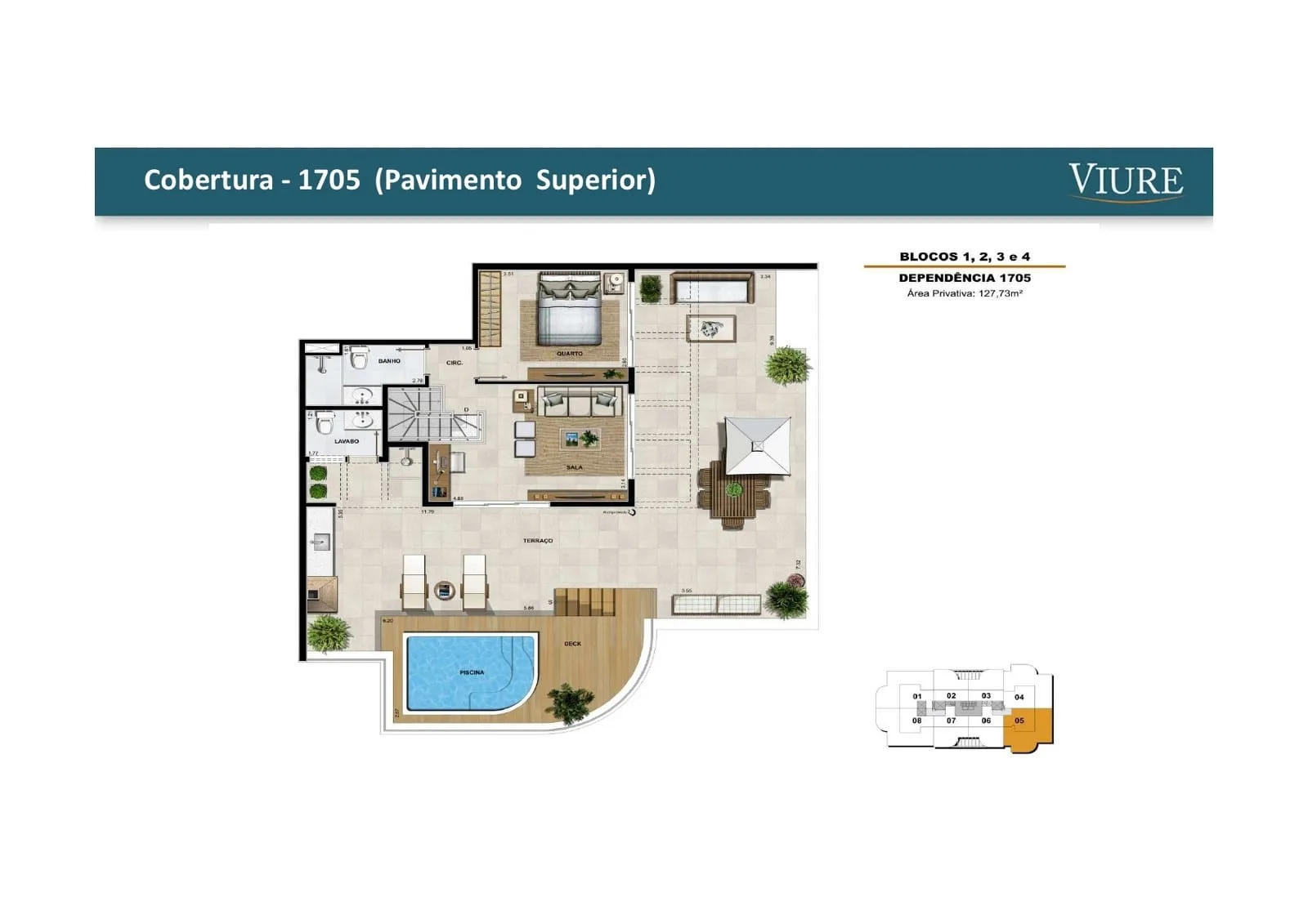Planta 13: Viure Ilha Pura, apartamento de alto padrão na Barra da Tijuca, Rio de Janeiro
