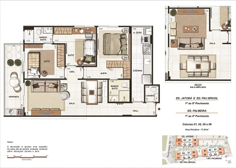 Planta 1: Grand Village Freguesia Residence Club, apartamento de alto padrão em Outro, Rio de Janeiro