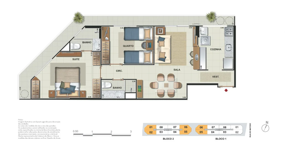 Planta 3: Innovita Tijuca, apartamento de alto padrão na Tijuca, Rio de Janeiro