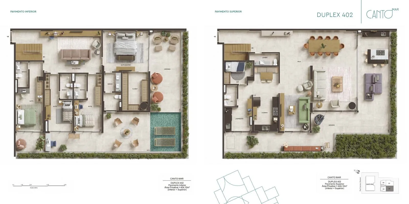 Planta 11: Canto Mar Arpoador, apartamento de alto padrão no Arpoador, Rio de Janeiro