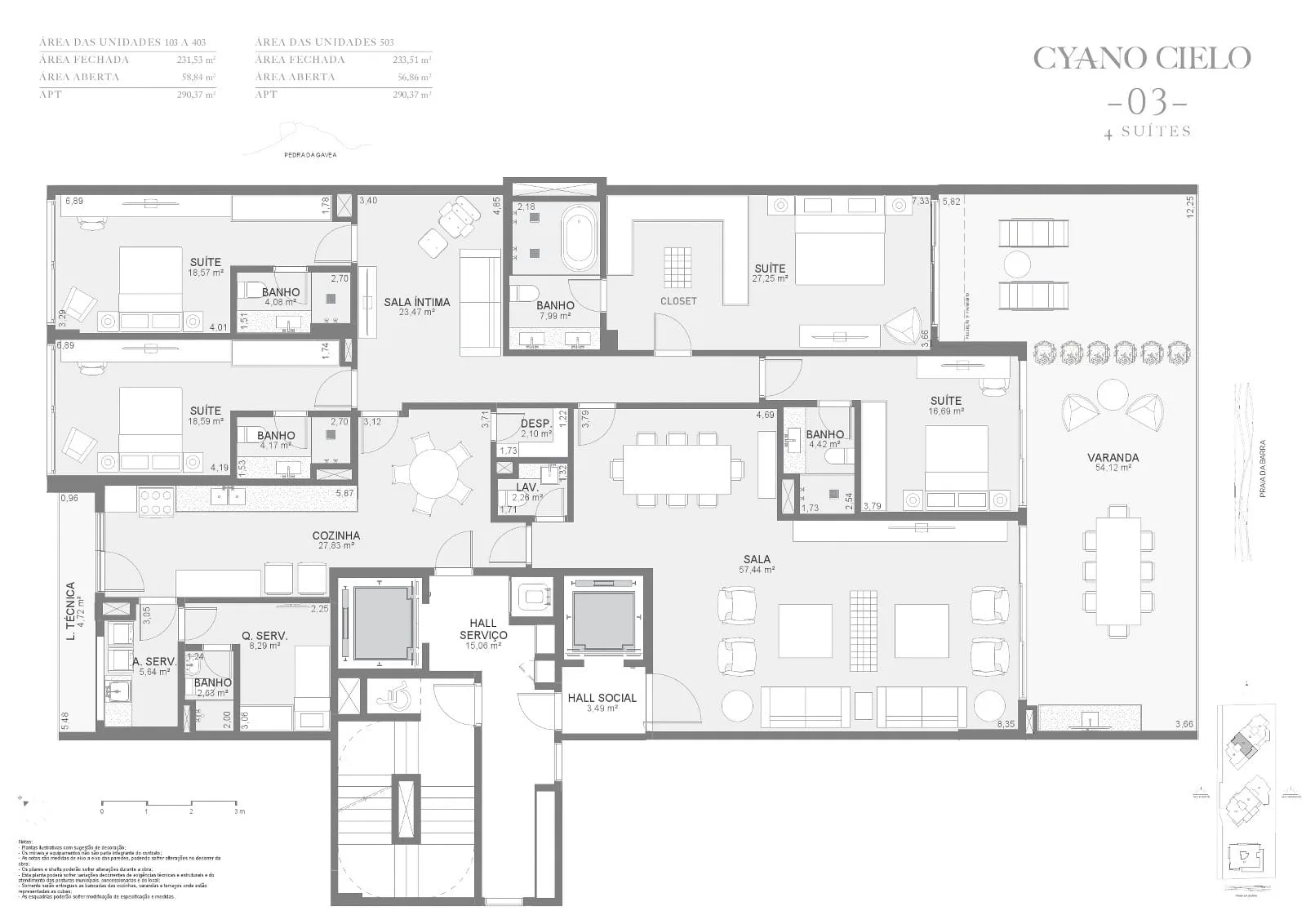 Planta 10: Cyano Exclusive Residences, apartamento de alto padrão na Barra da Tijuca, Rio de Janeiro