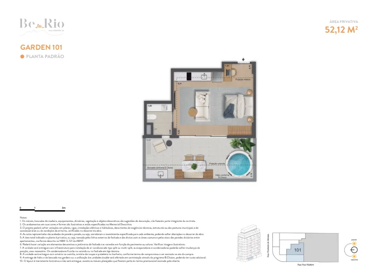 Planta 1: Ben in Rio Paul Redfern, apartamento de alto padrão em Ipanema, Rio de Janeiro