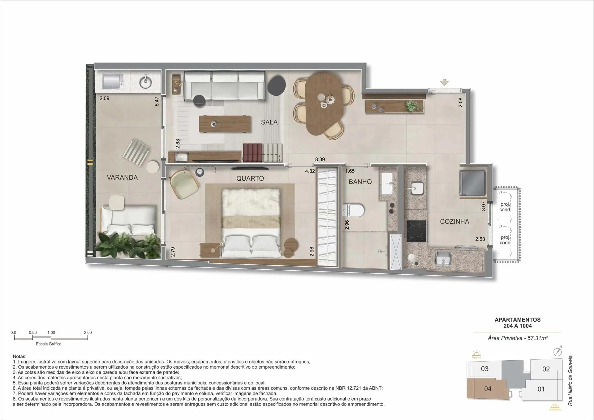 Planta 4: Nook Copacabana, studio de alto padrão em Copacabana, Rio de Janeiro