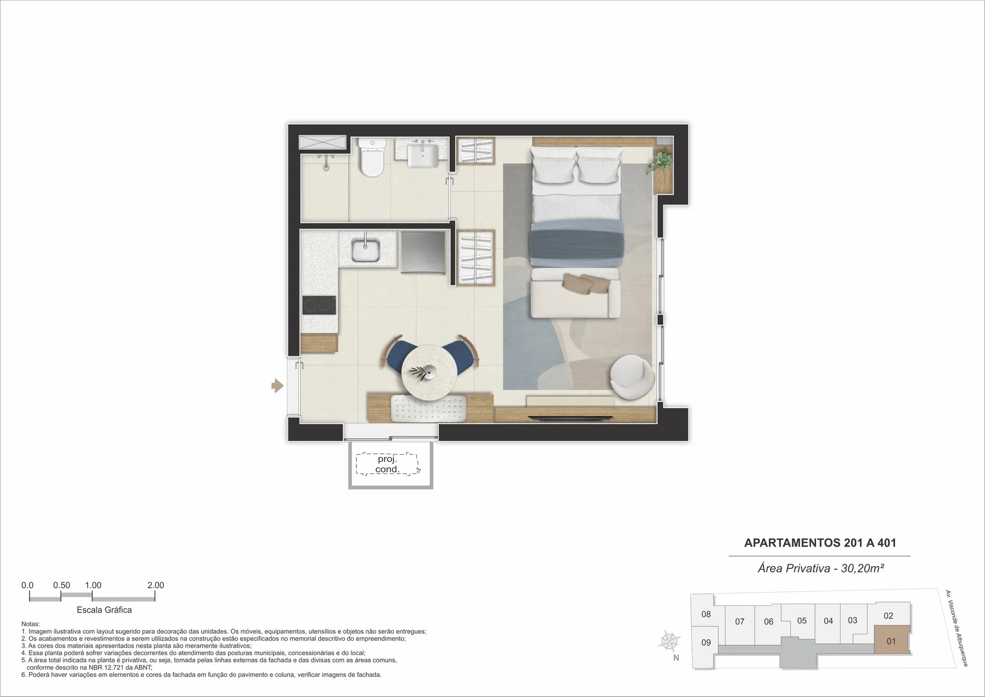 Planta 9: Stay 360 Leblon, apartamento de alto padrão no Leblon, Rio de Janeiro