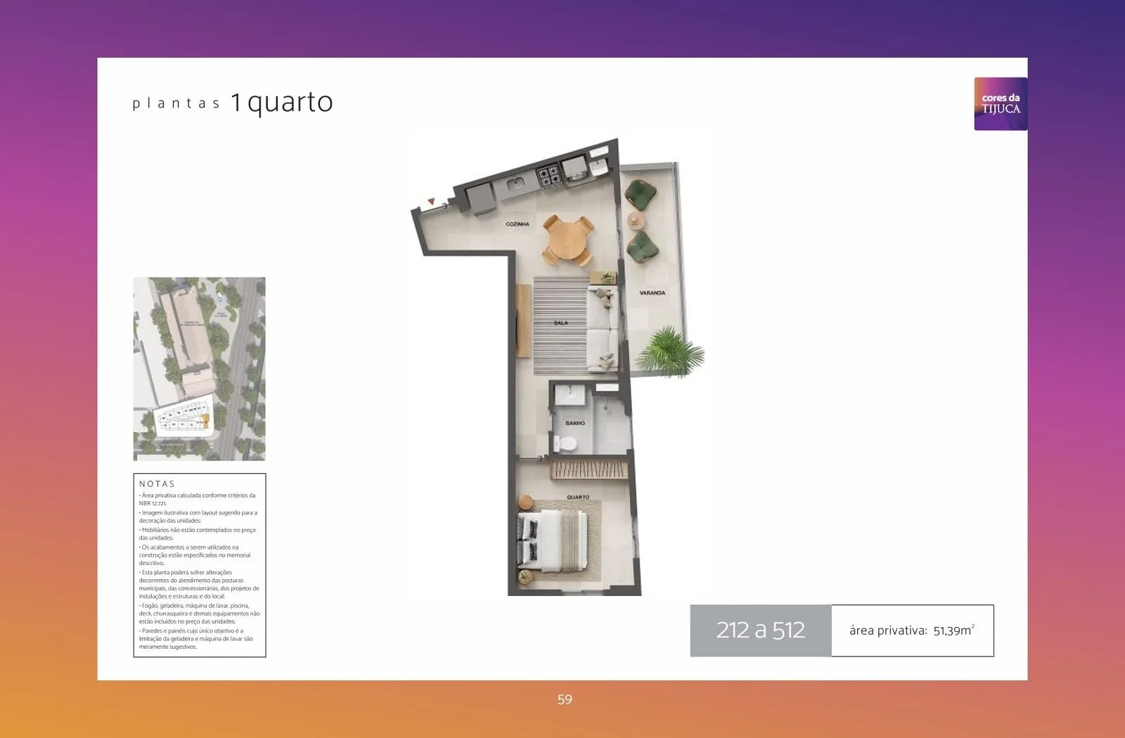 Planta 23: Cores da Tijuca, studio de alto padrão na Tijuca, Rio de Janeiro