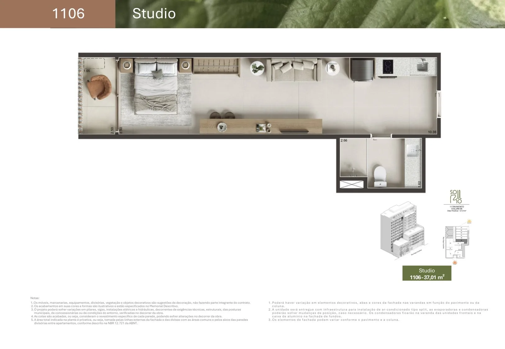Planta 24: Soul Rio Gago Coutinho 53, studio de alto padrão em Laranjeiras, Rio de Janeiro