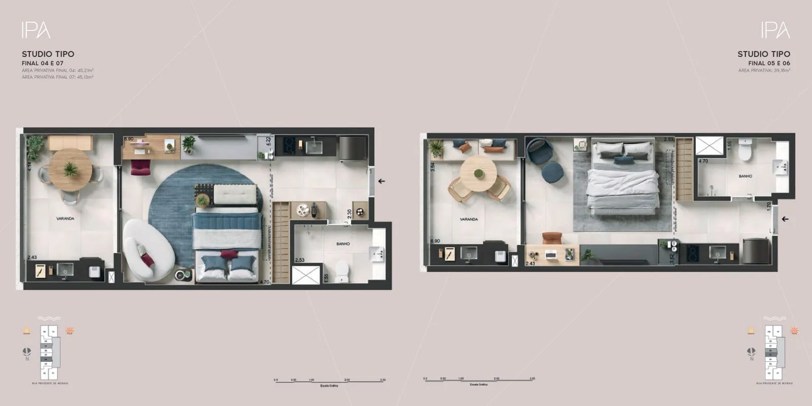 Planta 11: Ipa Studios , studio de alto padrão em Ipanema, Rio de Janeiro