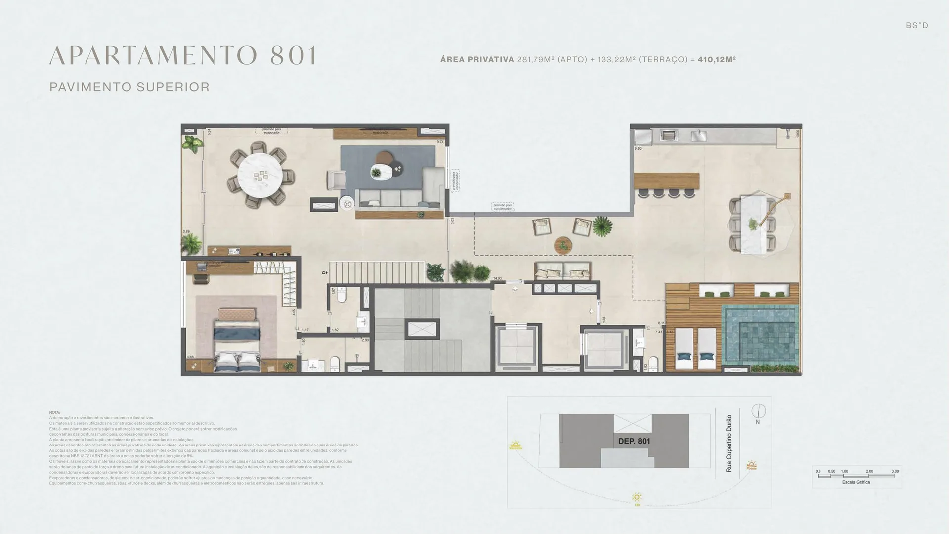 Planta 4: Bruma Mozak, apartamento de alto padrão no Leblon, Rio de Janeiro