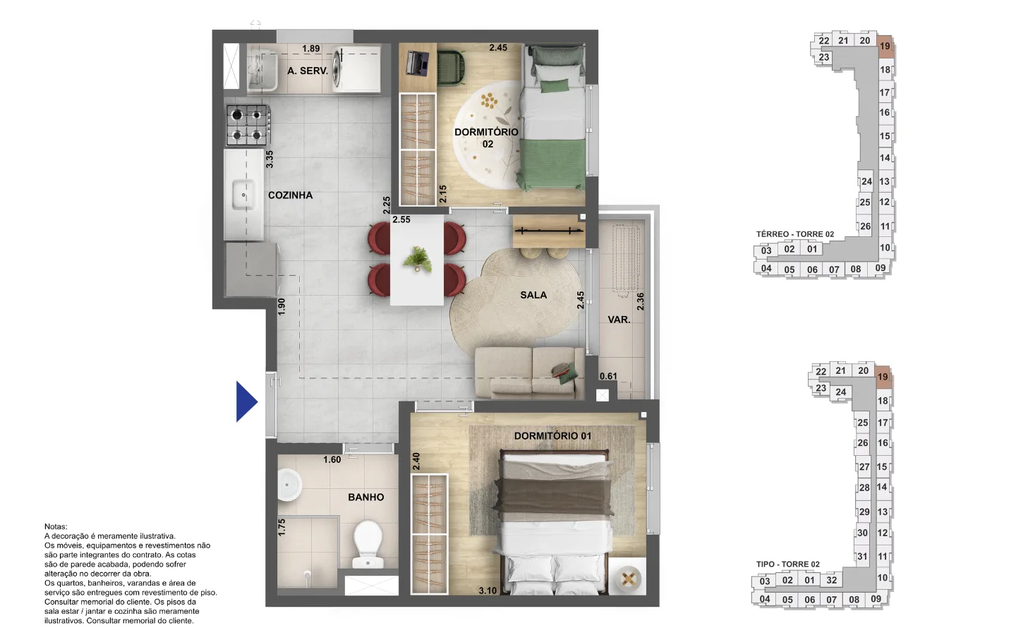 Planta 3: Nova Leopoldina Ramos, apartamento de alto padrão em Outro, Rio de Janeiro