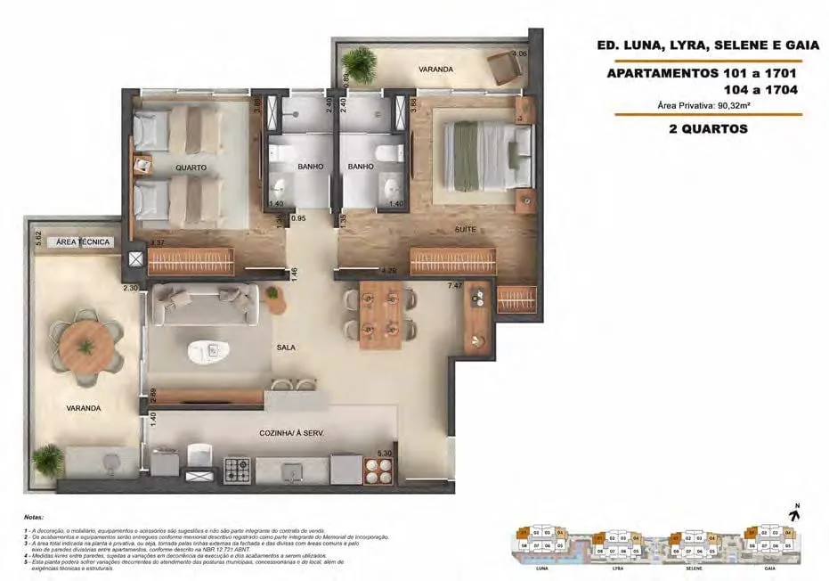 Planta 1: Astra Ilha Pura, apartamento de alto padrão na Barra da Tijuca, Rio de Janeiro