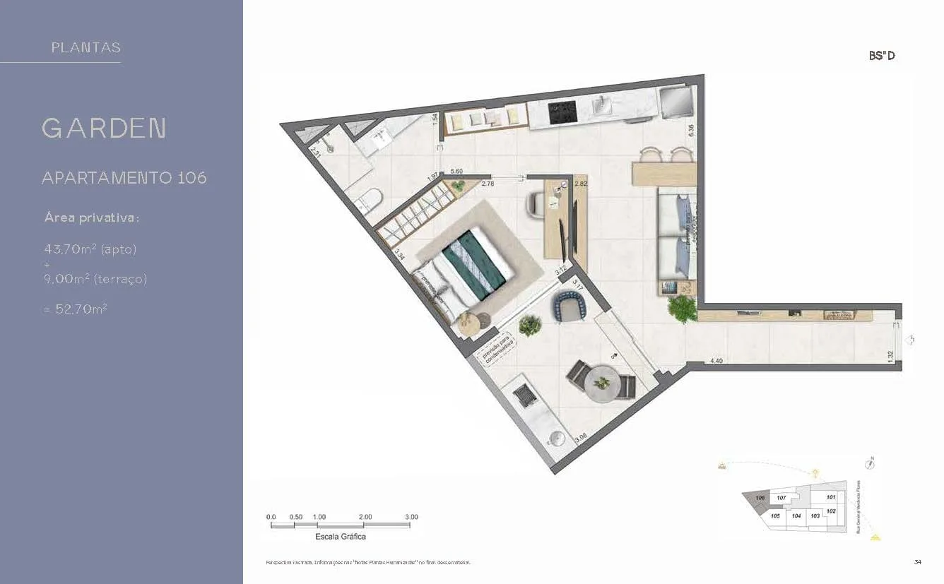Planta 7: Villa Mozak, apartamento de alto padrão no Leblon, Rio de Janeiro