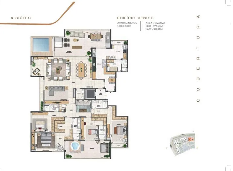 Planta 7: Orygem Acqua Home, apartamento de alto padrão na Barra da Tijuca, Rio de Janeiro